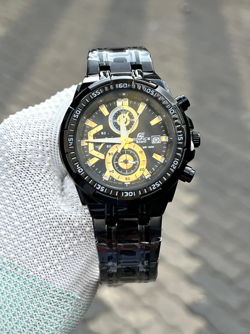 Casio Edifice Black Dial Chronograph Watch