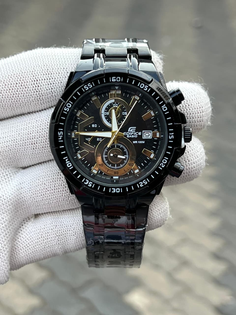 Casio Edifice Black Dial Chronograph Watch