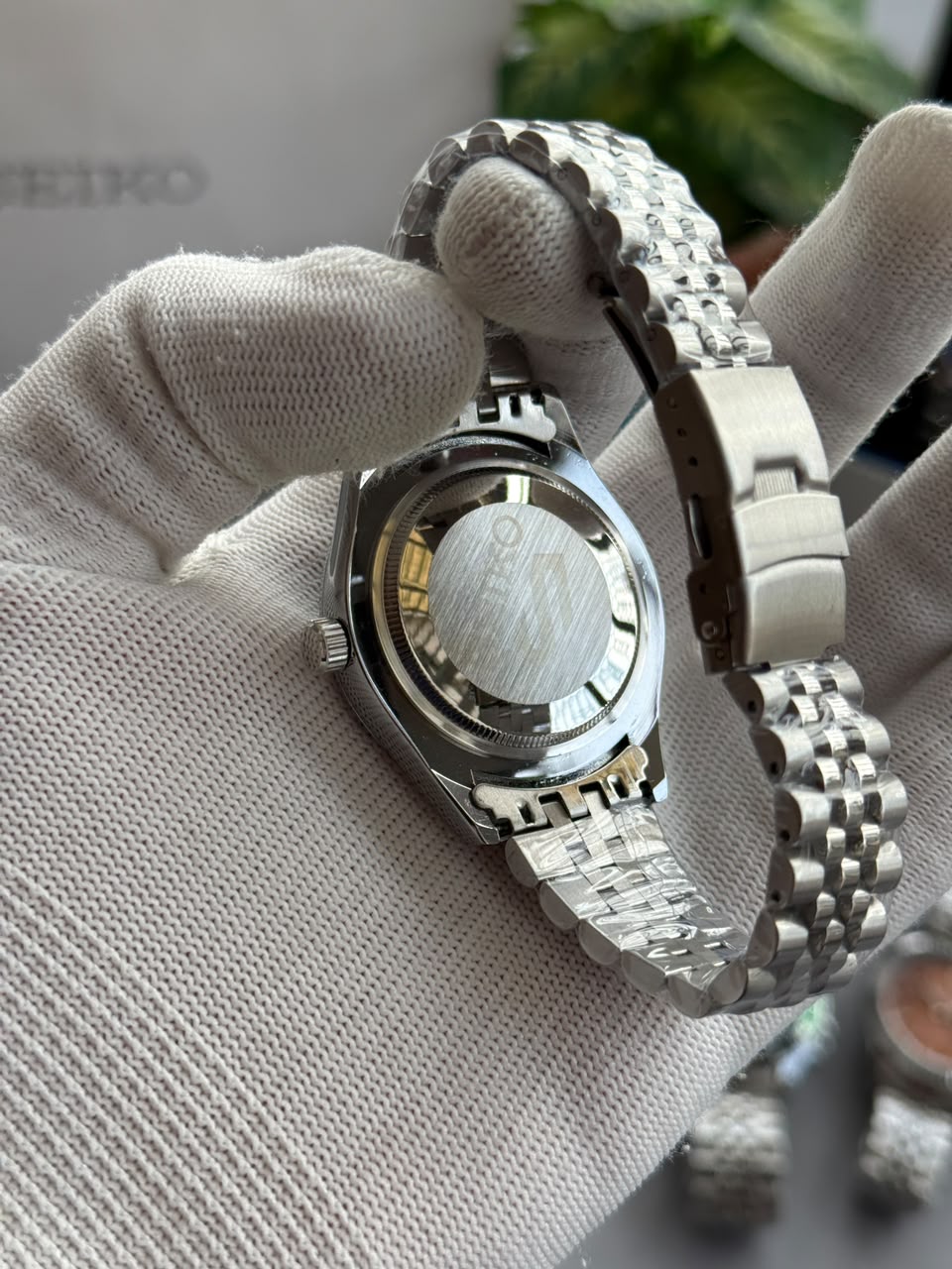 Seiko Mod Date Just Olive Green Dial Men's Watch