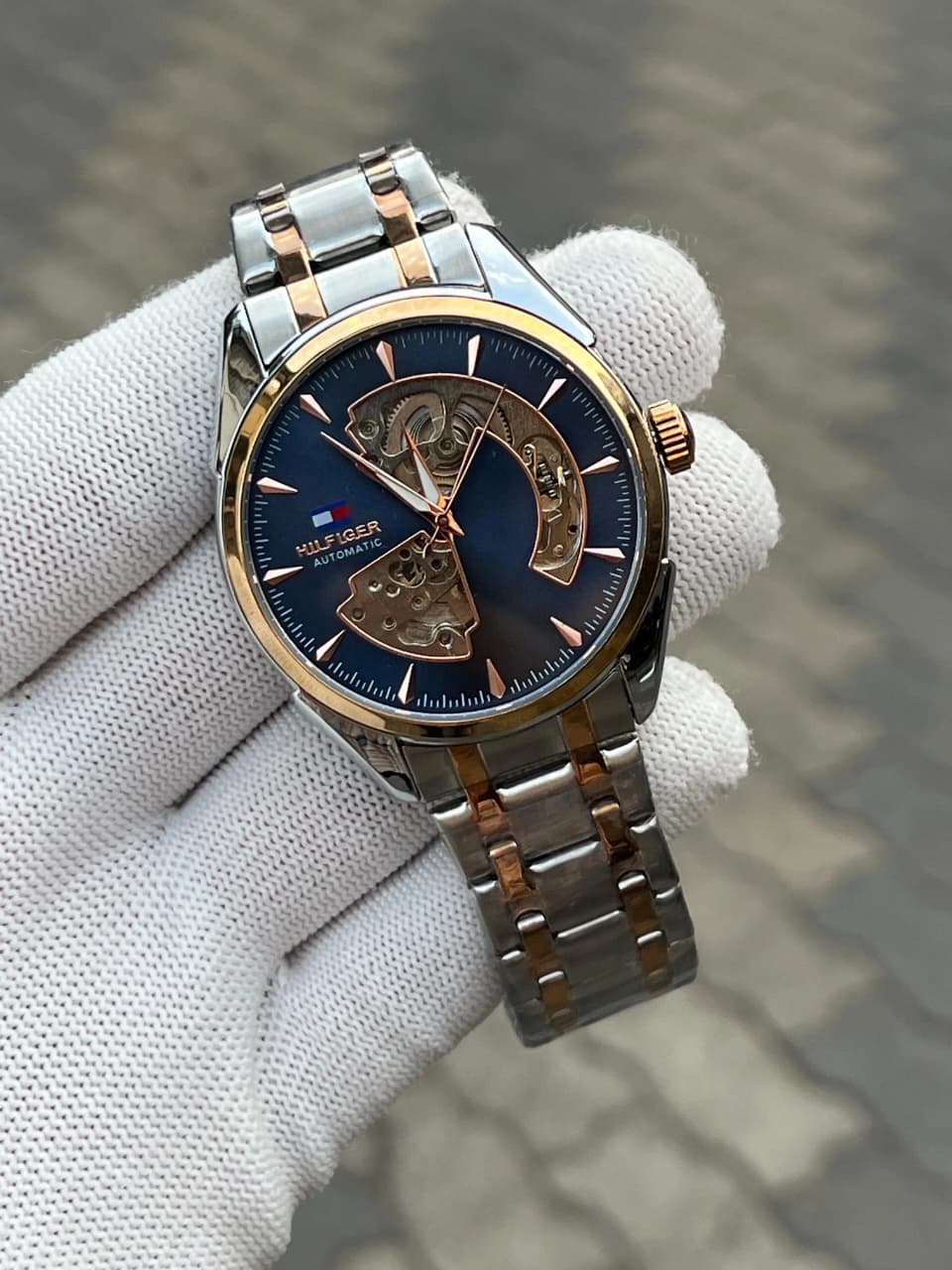 Tommy hilfiger Automatic Two Tone Black Men's Watch