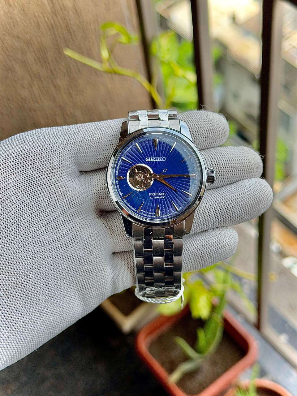 Seiko Presage Automatic Silver Blue Men's Watch