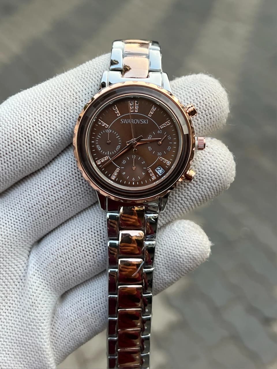 Swarovski Octea Lux Chrono Analog Two Tone Brown Women's Watch