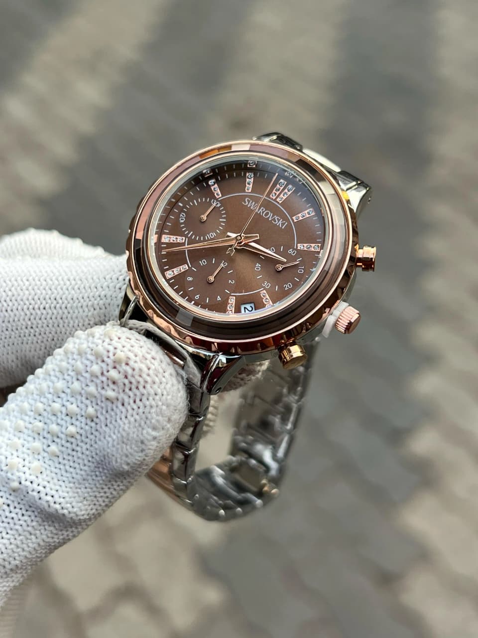 Swarovski Octea Lux Chrono Analog Two Tone Brown Women's Watch