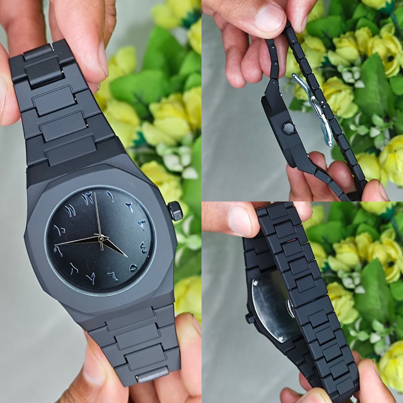 Arabic Aura Black Analog Watch for Men