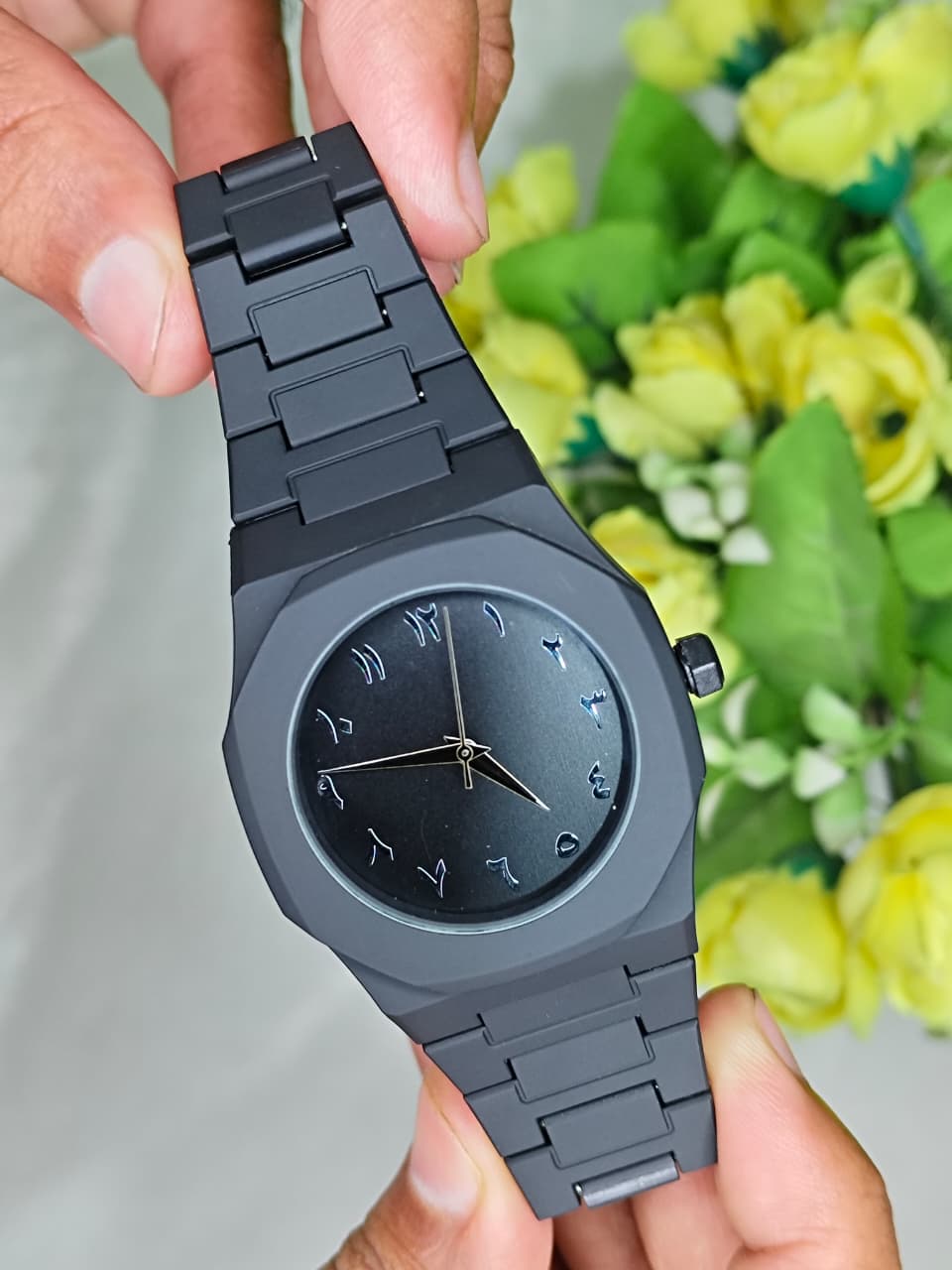 Arabic Aura Black Analog Watch for Men