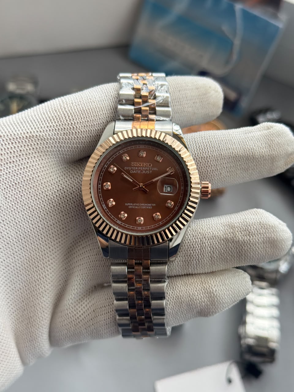 Seiko Mod Brown Dial Dual Tone Men's Watch