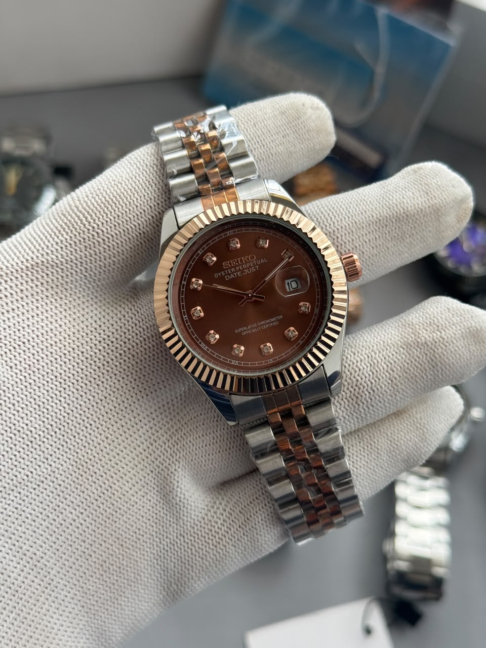 Seiko Mod Brown Dial Dual Tone Men's Watch