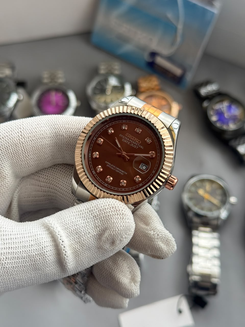 Seiko Mod Brown Dial Dual Tone Men's Watch