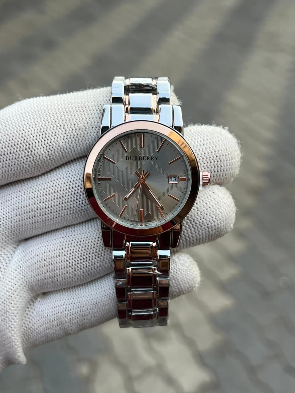 Burberry Two Tone Grey Women's Watch