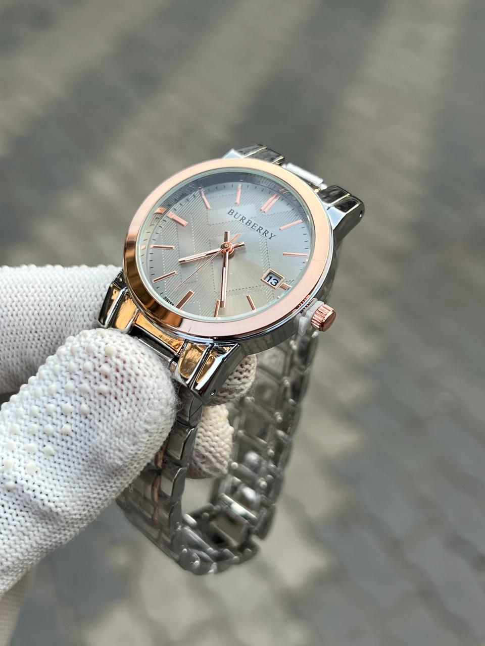 Burberry Two Tone Grey Women's Watch