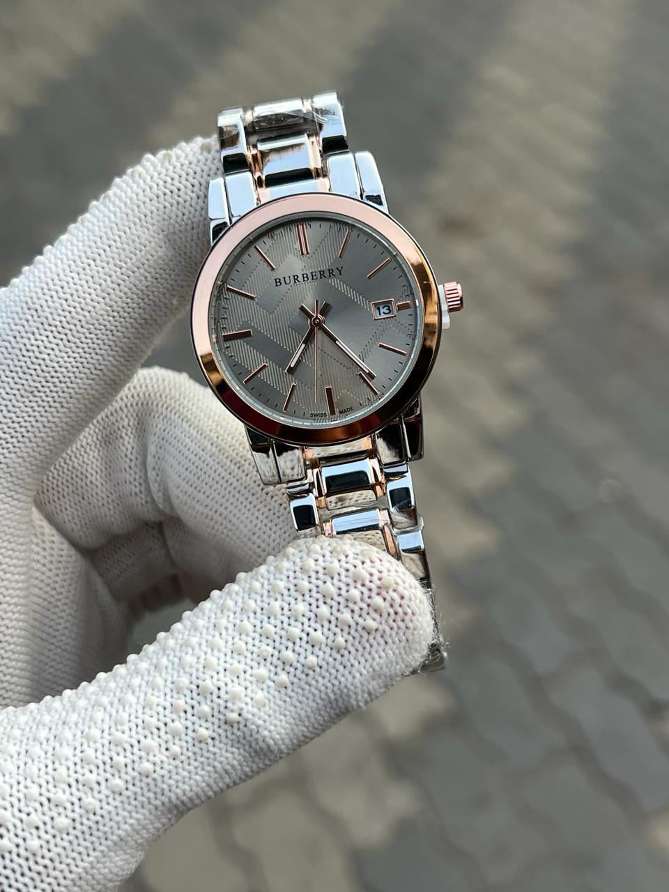 Burberry Two Tone Grey Women's Watch