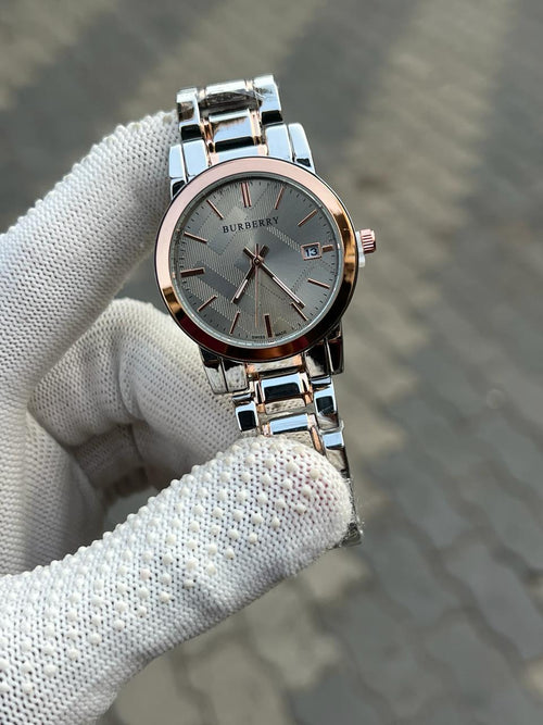 Burberry Two Tone Grey Women's Watch