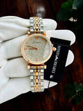 Emporia Armani Diamond Studded White Dial Women's Watch