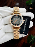Emporia Armani Diamond Studded Black Dial Women's Watch