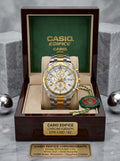 Casio Edifice Chronograph White Dial Two-Tone Stainless Steel Watch