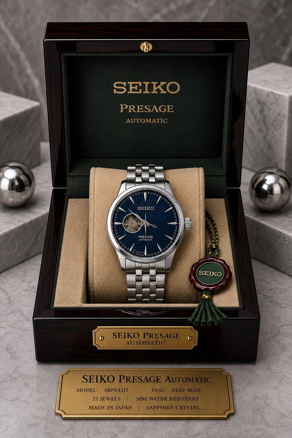 Seiko Presage Automatic Deep Blue Dial Stainless Steel Watch