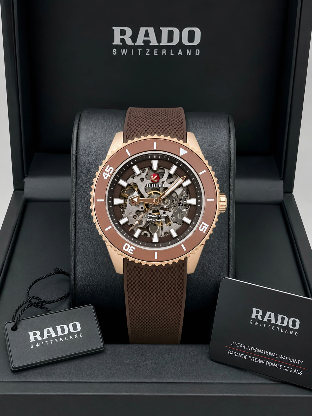 Rado Men's Captain Cook Automatic Brown Dial Skeleton Watch