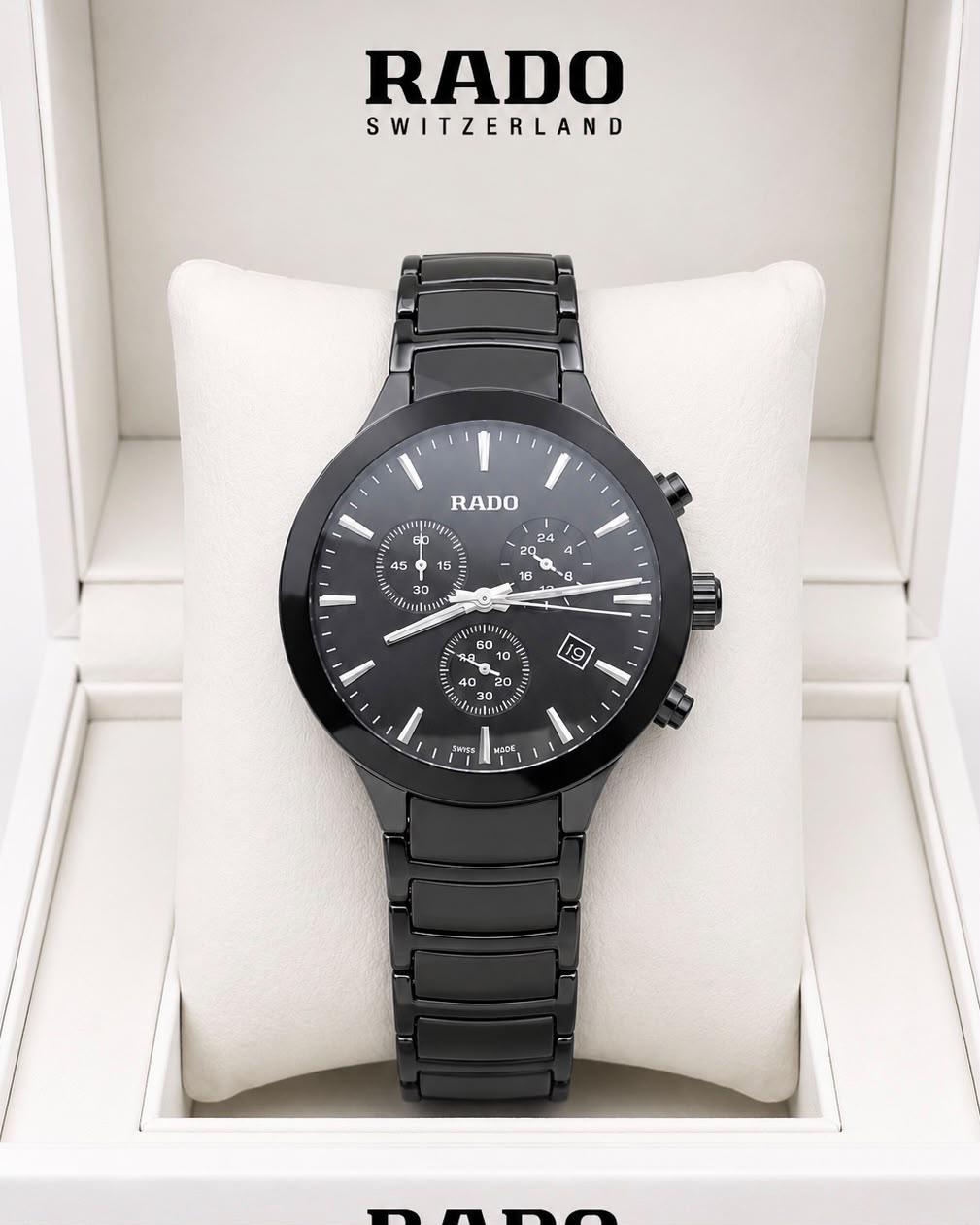 Rado Black Dial Silver-Tone Stainless Steel Analog Watch