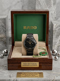 Rado True Thinline Black Dial Rose Gold Diamond Accent Watch