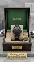 Rado True Thinline Grey Black Textured Dial Watch