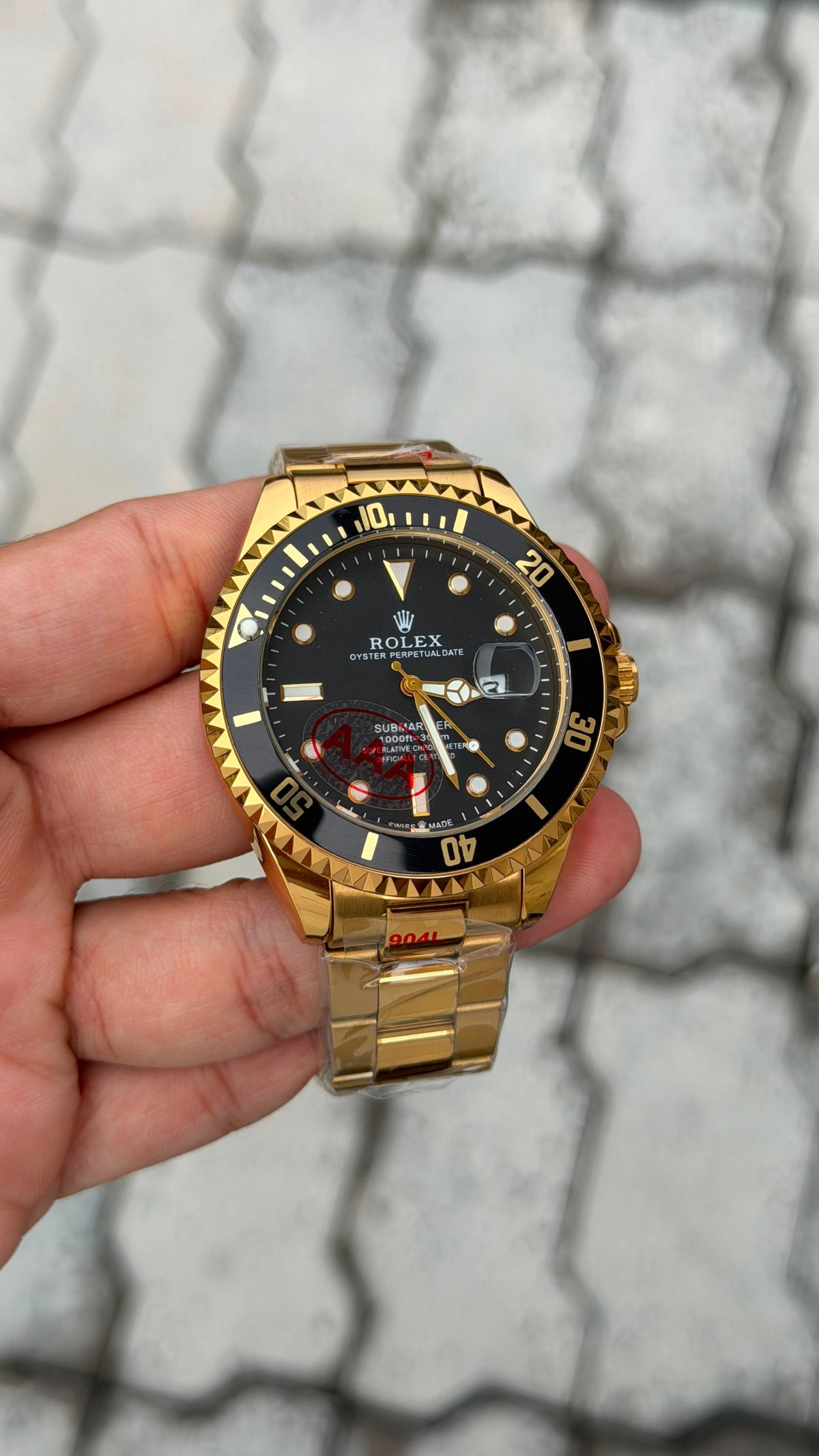 Rolex Submariner Gold-Tone Black Dial Watch