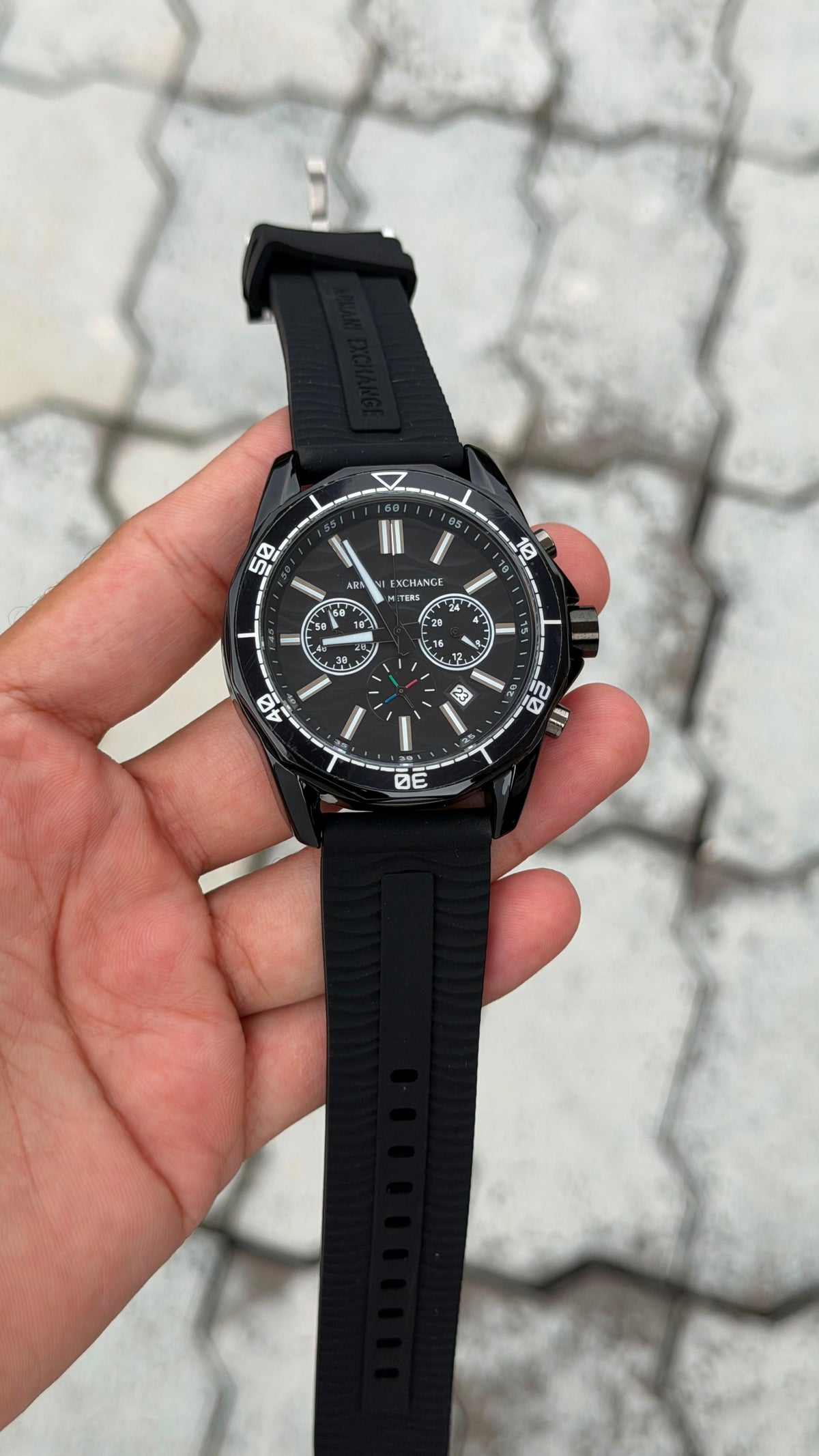 Armani Exchange Sport Chronograph Black Tone Black Dial Black Strap Watch