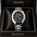 Rado DiaStar Skeleton Black Dial Silver Strap Men's Watch