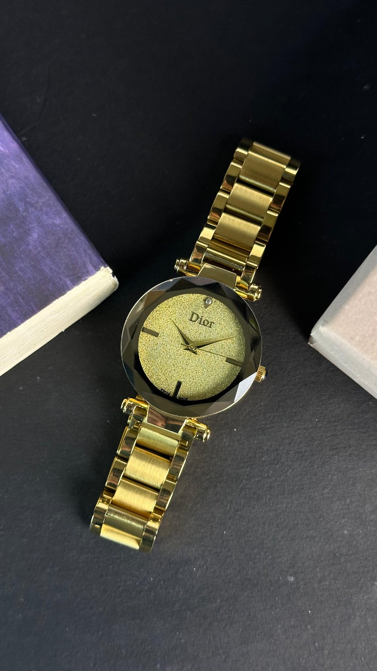 Dior Gold Glitter Dial Women's Watch