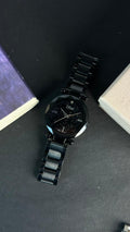 Women's Black Starry Dial Black Stainless Steel Watch