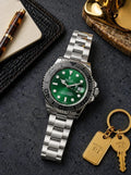 Rolex Green Dial Silver Stainless Steel Yacht-Master Style Watch