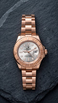 Rolex White Dial Rose Gold Stainless Steel Yacht-Master Style Watch