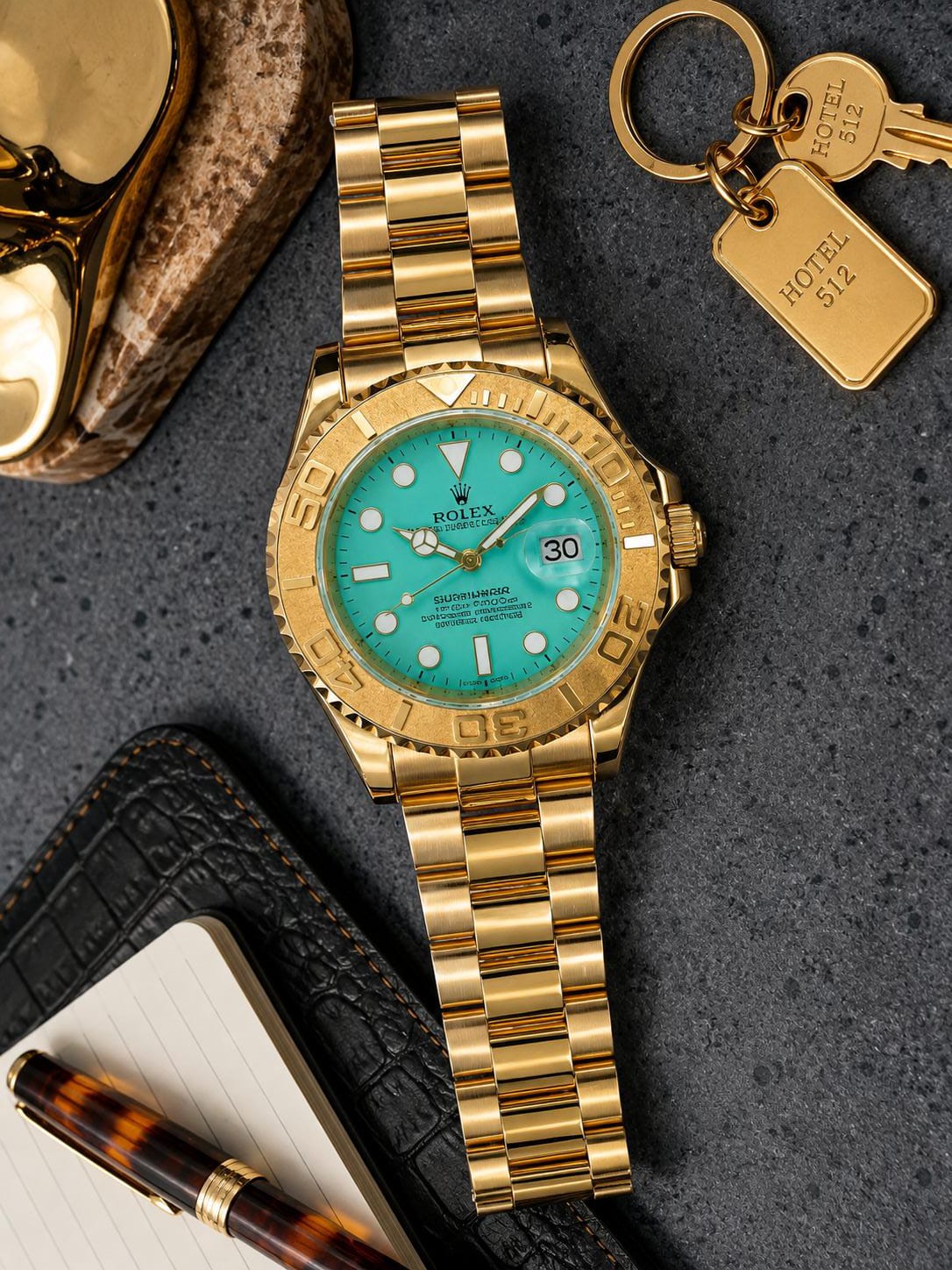 Rolex Mint Green Dial Gold Stainless Steel Yacht-Master Style Watch