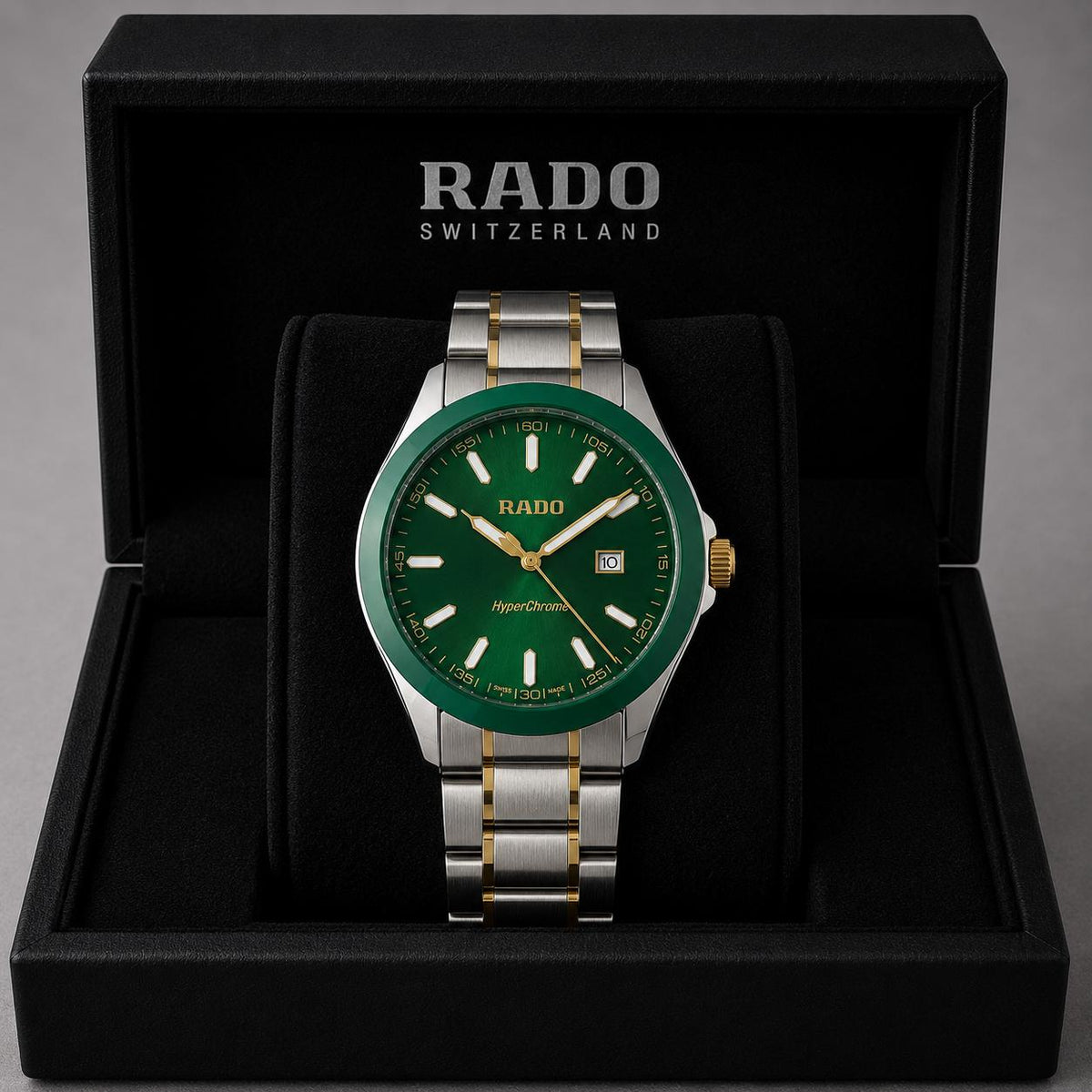 Rado Green Dial Green Bezel Two-Tone Stainless Steel Luxury Watch