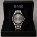 Rado Silver Dial Black Bezel Silver Stainless Steel Luxury Watch