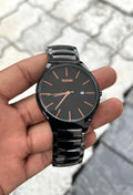Rado Black Dial Rose Gold Index Watch