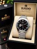 Rado Black Dial Silver Stainless Steel Automatic Open Heart Watch