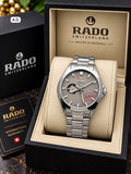 Rado Gray Dial Silver Stainless Steel Automatic Open Heart Watch