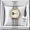 Seiko White Dial Two-Tone Stainless Steel Automatic Open Heart Watch
