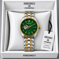 Seiko Green Dial Two-Tone Stainless Steel Automatic Open Heart Watch