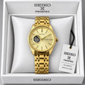 Men's Golden Champagne Dial Stainless Steel Automatic Open Heart Watch