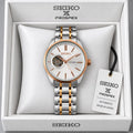 Seiko White Dial Rose Gold & Silver Two-Tone Automatic Watch