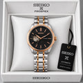 Seiko Black Dial Rose Gold & Silver Two-Tone Automatic Watch