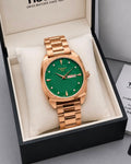 Tissot PRX Green Dial Day-Date Rose Gold Tone Luxury Swiss Watch