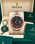 Rolex GMT-Master II Black Dial Red & Black Bezel Two-Tone Watch