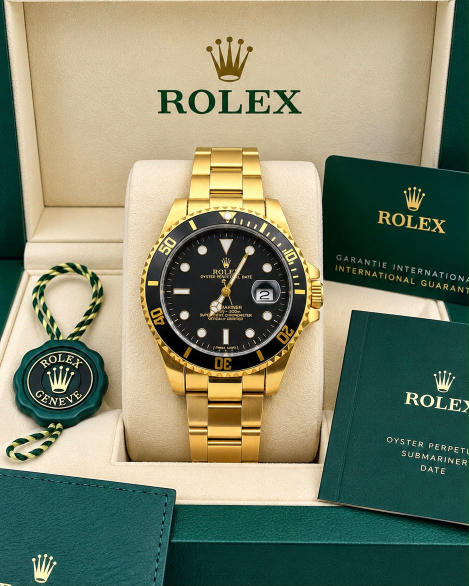 Men's Black Dial Full Gold-Tone Dive Watch