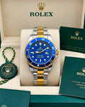 Men's Blue Dial Two Tone Dive Watch