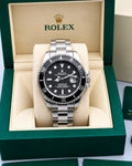 Men's Black Dial Full Silver - Tone Dive Watch