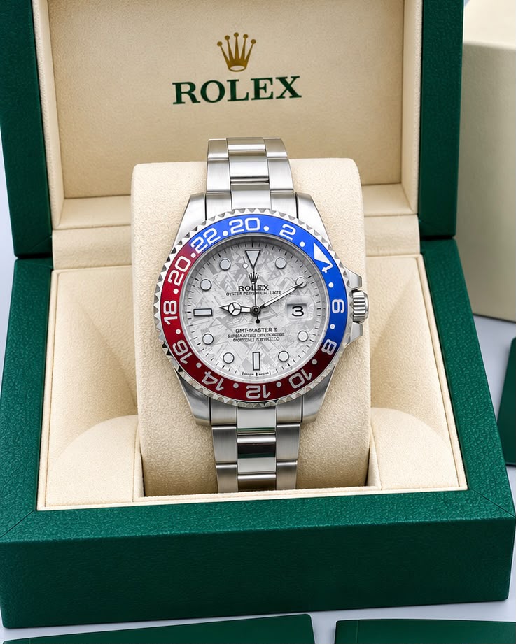Rolex Submariner White Dial Blue & Red Bezel Two-Tone Watch
