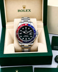 Rolex Submariner Black Dial Blue & Red Bezel Silver Watch