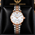 Emporio Armani Women’s White Dial Two-Tone Chronograph-Style Watch